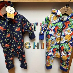 New Frugi snuggle suits - Panda pals and Retro Happy flowers and planets