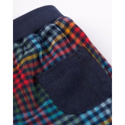 Trousers - CORDS - Frugi - CASSIUS - Reversible - Indigo Blue Cord and Indigo Flannel Check  - last two