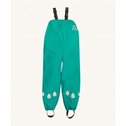Outerwear - Trousers - Frugi - Puddle Buster and Rain or shine - with straps and cuffs - IGUANA turquoise grees