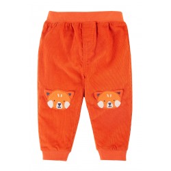 Trousers - CORDS - Frugi - Cassius - Orange bonfire and Red Panda