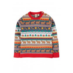 Jumper - Frugi - Forest Fairisle Jumper - Christmas Festive - red hem - one of each size