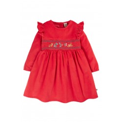 Dress - Party - Frugi - Leonora - Soft cord - Red  ROBIN