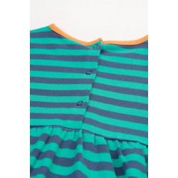 Dress - Frugi - Dolcie - Tiger - Iguana green stripe