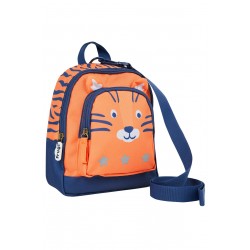 Bag - Backpack with reins - TODDLER - TIGER - FRUGI - Adventurers - 20cm x 24cm x 8cm approx.