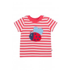 Top - Frugi - Easy on - Ladybird - Watermelon pink stripe