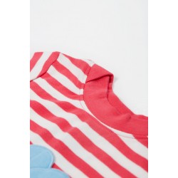 Top - Frugi - Easy on - Ladybird - Watermelon pink stripe