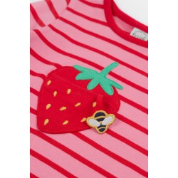 Set - GARDEN - 2pc - Frugi - Ottlie - Strawberry Pocket and watermelon breton stripe top and yellow 