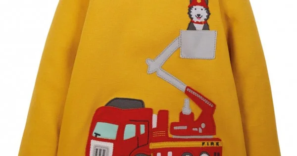 Top - Frugi - Adventure - Bumble Bee yellow and Fire Engine - sale