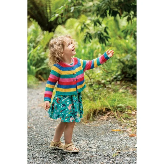 Cardigan - Frugi - Swing - Rainbow Stripe clearance sale