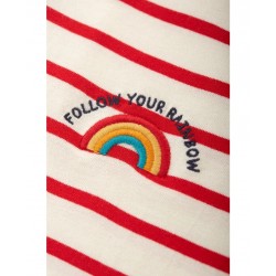 ADULT - TOP - FRUGI - Positivitee - Red Stripe Rainbow (matching kids top in sale)