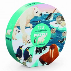 Toys - Jigsaw and Puzzles - ARTIC ANIMALS - 72 Piece Round Box Puzzles