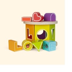 Toys - Wooden - Sensory - SORTER -  I LOVE YOU - from 1yr plus