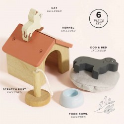 Toys - Wooden - Pet Set - 6pc -  from 2 yrs