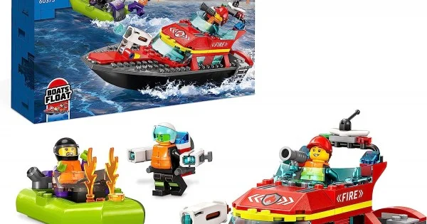Lego - City - 60373 - FIRE RESCUE BOAT - with Jetpack, Dinghy and