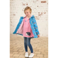 COAT -  FARM - FREYA -  FARM - Teal Farm  with pink stripe lining