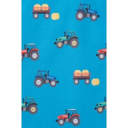 Gilet - ALEX - FARM - Blue Tractor and Hay bales trailer print 