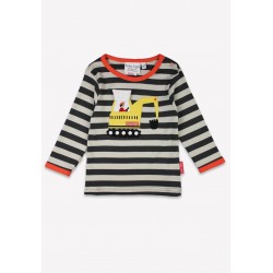 Top - Toby Tiger - Digger - Peek a boo - GREY stripes