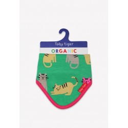 Bib - ANIMALS - Kitty Cats - Green , pink and yellow