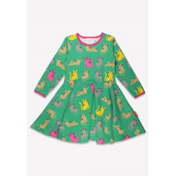 Dress - SKATER - Long sleeves - Toby Tiger - Kitty cats - green, yellow and pink..